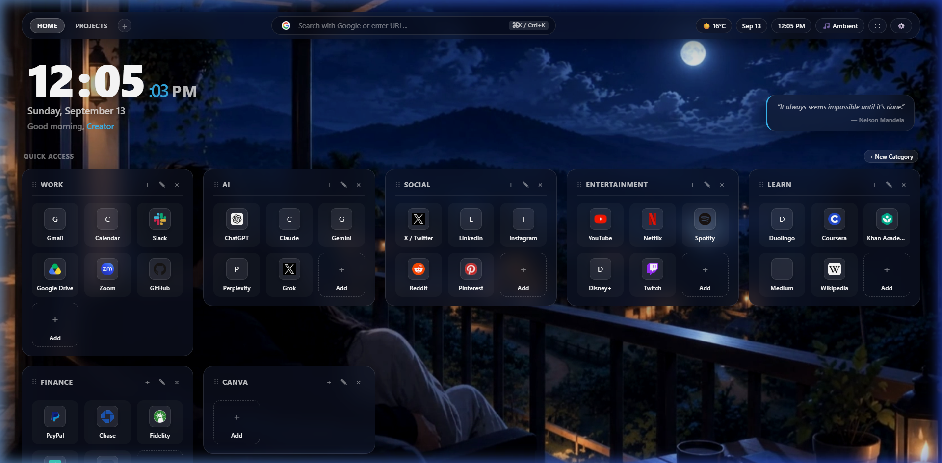 NovaTab Dashboard Preview